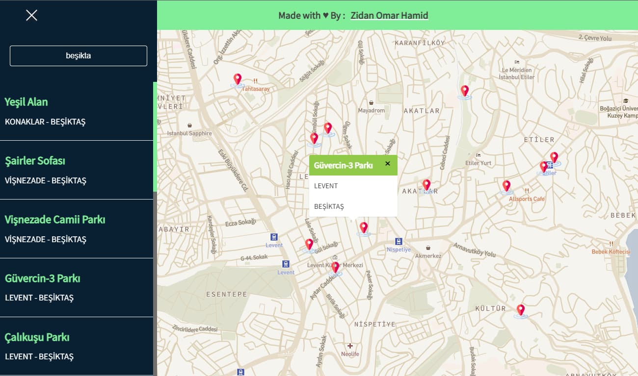 Istanbul Open Green Space Location